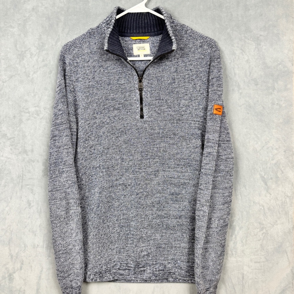 Camel Active Mens Blue Marl Quarter Zip Pullover Sweater Size S 409530 4K06